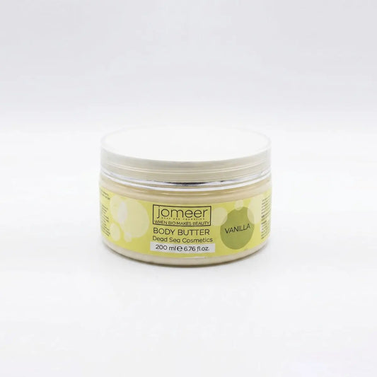 Jar of Lomeer Vanilla Body Butter on a white background