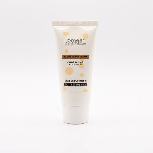 Packaging of Jomeer Dead Sea Facial Scrub Cream by BYS 