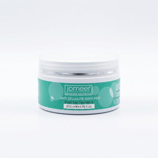 Jomeer Dead Sea Cosmetics anti-cellulite body mud jar on a white background