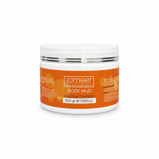 Jar of Jomeer Body Mud on a white background