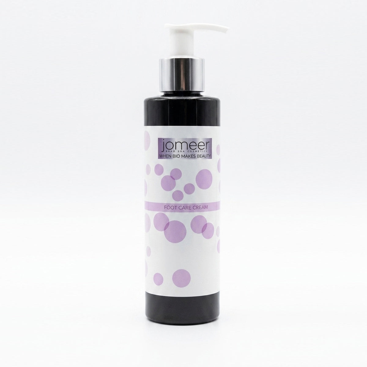 Jomeer dead sea foot care cream bottle with pump on a white background