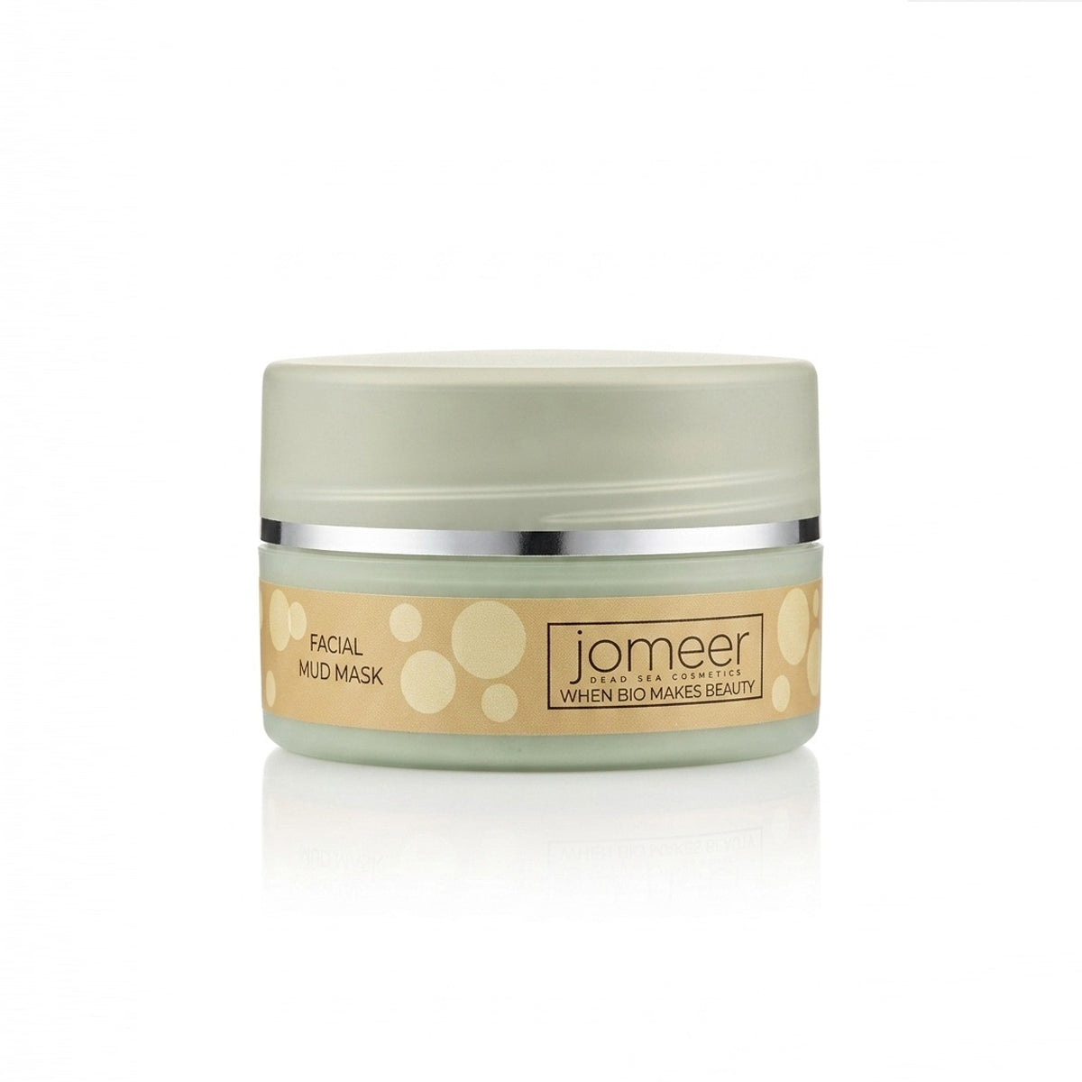 Jomeer facial mud mask jar on a white background