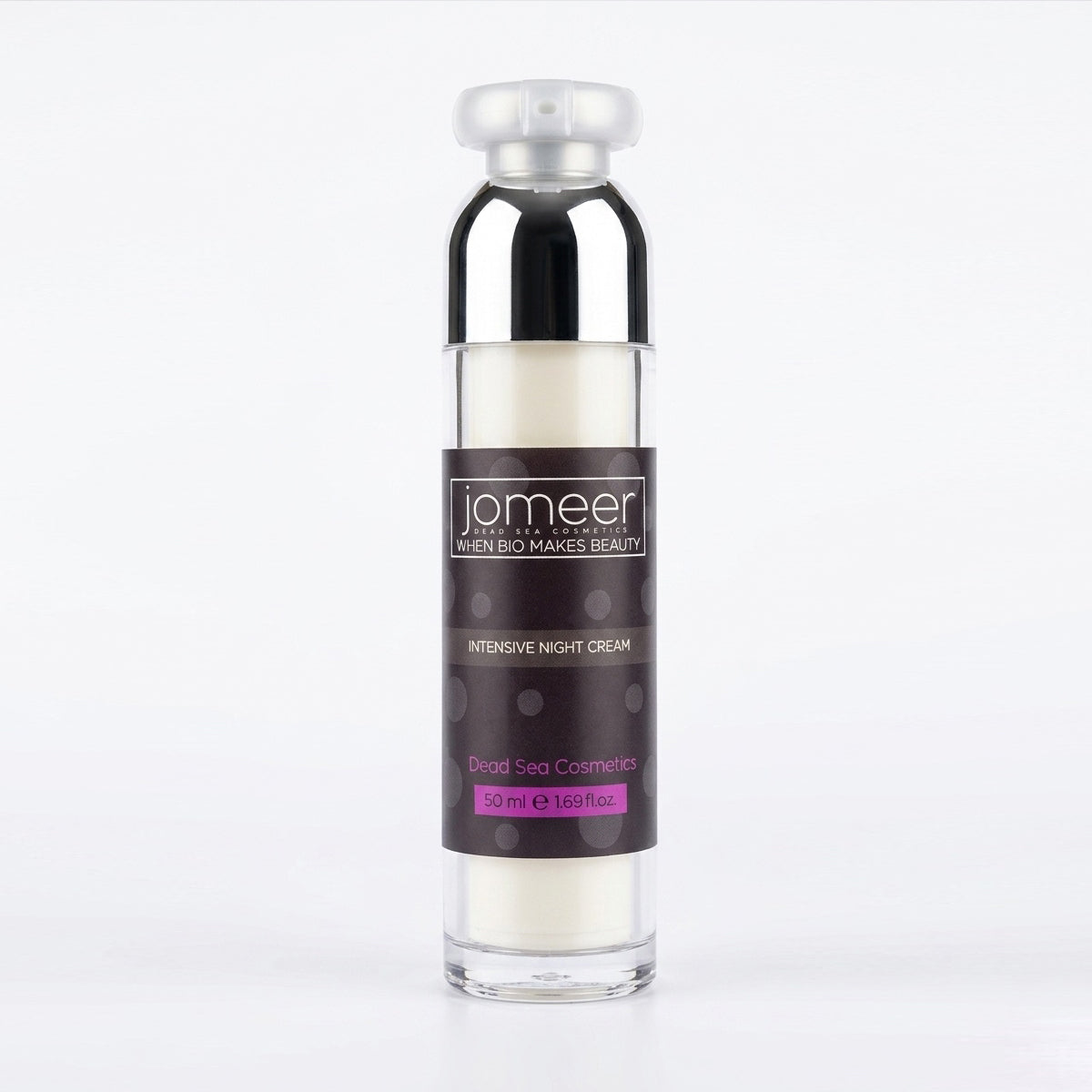 Dead Sea Night Cream bottle with 'jomeer' label on a white background