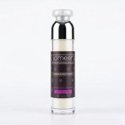 Dead Sea Night Cream bottle with 'jomeer' label on a white background