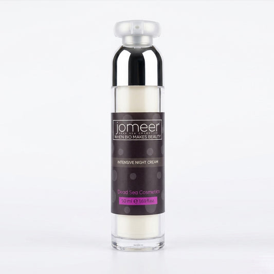 Dead Sea Night Cream bottle with 'jomeer' label on a white background