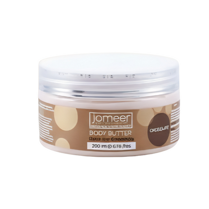 Jar of Jomeer body butter on a white background