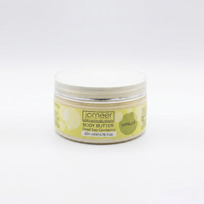 Jar of Lomeer Vanilla Body Butter on a white background